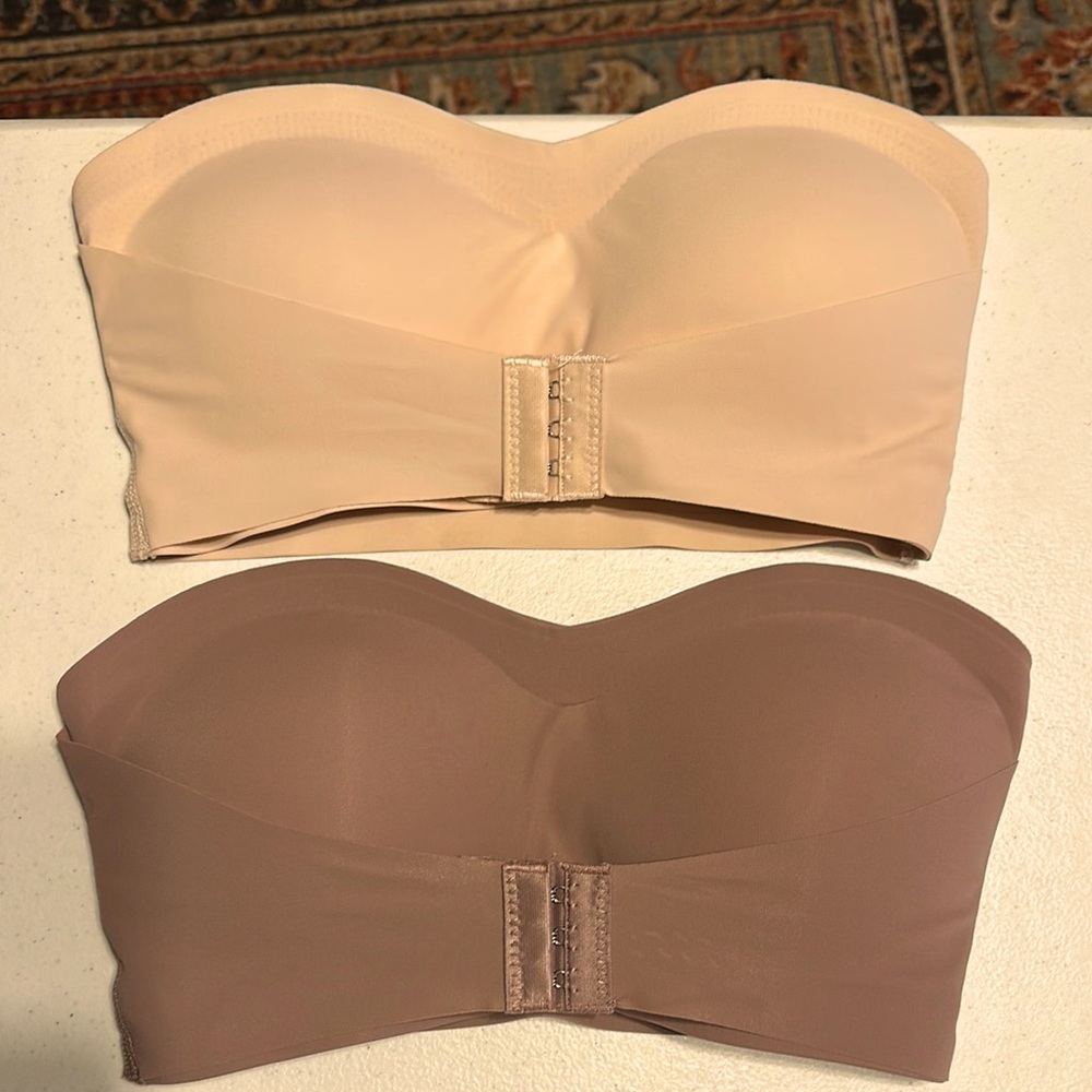 Strapless Bandeau Bra Set-Cream and Tan
Excellent condition.